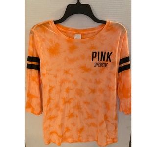 PINK 3 Quarter Length Tye-Dye Shirt Size Medium